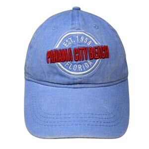 Panama City Beach Strapback Baseball Cap Blue One Size Adjustable Lucky 7